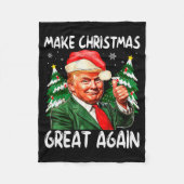 Make Christmas Great Again Funny Santa Trump 2025  Fleece Deken (Voorkant)