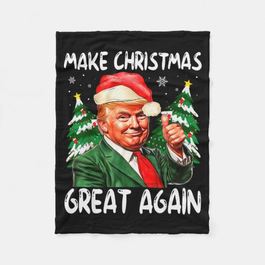 Make Christmas Great Again Funny Santa Trump 2025  Fleece Deken (Voorkant)