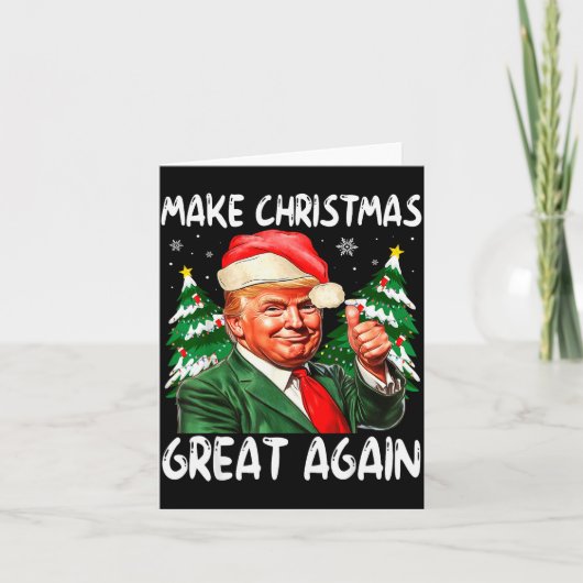 Make Christmas Great Again Funny Santa Trump 2025  Kaart (Voorkant)