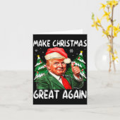 Make Christmas Great Again Funny Santa Trump 2025  Kaart (Gele Bloem)