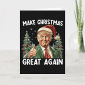 Make Christmas Great Again Funny Santa Trump 2025  Kaart (Voorkant)