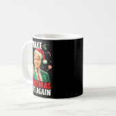 Make Christmas Great Again Funny Santa Trump 2025  Koffiemok (Voorkant links)