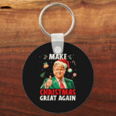 Make Christmas Great Again Funny Santa Trump 2025 Sleutelhanger (Voorkant)