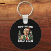 Make Christmas Great Again Funny Santa Trump 2025  Sleutelhanger (Voorkant)