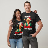 Make Christmas Great Again Funny Santa Trump 2025  T-shirt (Unisex)