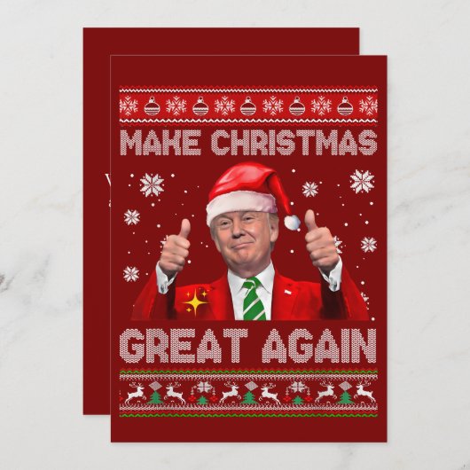 Make Christmas Great Again, Funny Trump Christmas  Feestdagenkaart (Voorkant / Achterkant)