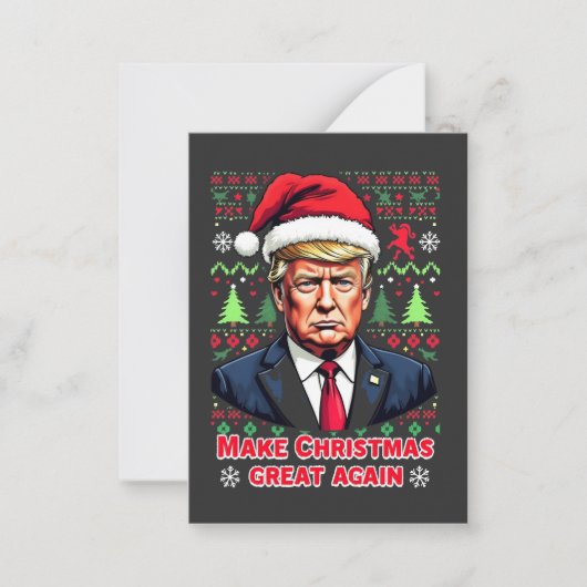 Make Christmas Great Again Hete Kerstman Sweater t Notitiekaartje (Voorkant)