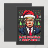 Make Christmas Great Again Lelijke Kersttrui Trump Kaart (Voorkant / Achterkant)