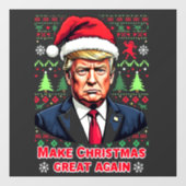 Make Christmas Great Again Lelijke Kersttrui trump Raamsticker (Vel)