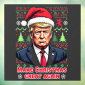 Make Christmas Great Again Lelijke Kersttrui trump Raamsticker (Vel 3)