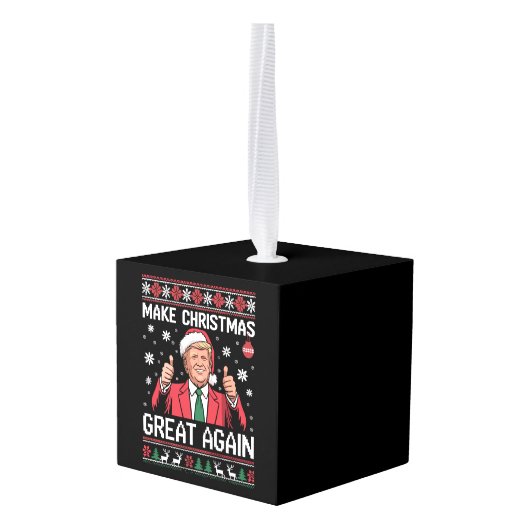 Make Christmas Great Again Trump Pajamas Ugly Xmas Decoratie (Achter hoekig)