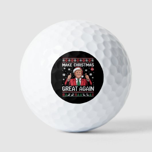 Make Christmas Great Again Trump Pajamas Ugly Xmas Golfballen (Voorkant)