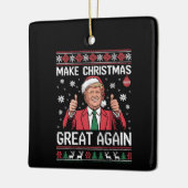 Make Christmas Great Again Trump Pajamas Ugly Xmas Keramisch Ornament (Links)
