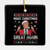 Make Christmas Great Again Trump Pajamas Ugly Xmas Keramisch Ornament (Voorkant)