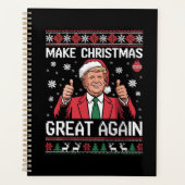 Make Christmas Great Again Trump Pajamas Ugly Xmas Planner (Voorkant)