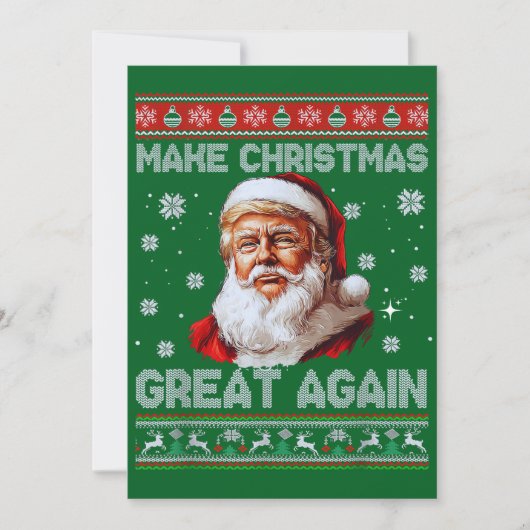 Make Christmas Great Again Trump Santa Claus Hat Feestdagenkaart (Voorkant)