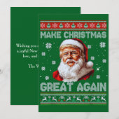 Make Christmas Great Again Trump Santa Claus Hat Feestdagenkaart (Voorkant / Achterkant)
