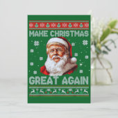 Make Christmas Great Again Trump Santa Claus Hat Feestdagenkaart (Staand voorkant)