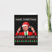 Make Christmas Great Again Xmas Funny Pajamas Ugly Kaart (Voorkant)