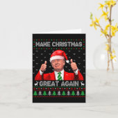 Make Christmas Great Again Xmas Funny Pajamas Ugly Kaart (Gele Bloem)