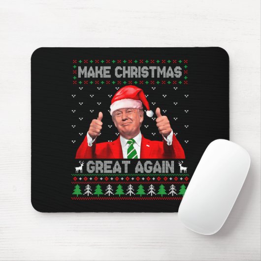 Make Christmas Great Again Xmas Funny Pajamas Ugly Muismat (Met muis)