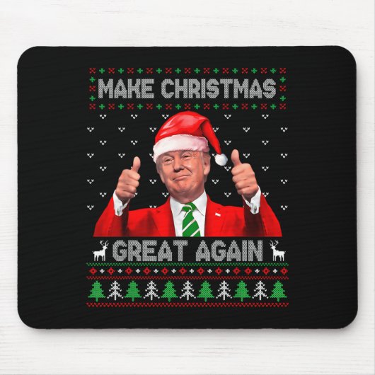 Make Christmas Great Again Xmas Funny Pajamas Ugly Muismat (Voorkant)