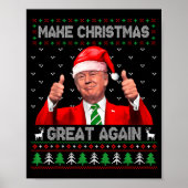 Make Christmas Great Again Xmas Funny Pajamas Ugly Poster (Voorkant)