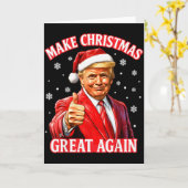 Make Christmas Great Again Xmas Funny Santa Trump Kaart (Gele Bloem)