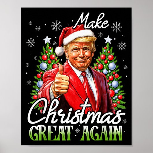 Make Christmas Great Again Xmas Funny Santa Trump  Poster (Voorkant)