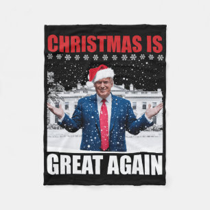 Make Christmas Great Again Xmas Funny Trum Fleece Deken