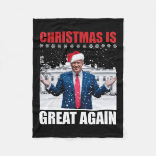 Make Christmas Great Again Xmas Funny Trum Fleece Deken
