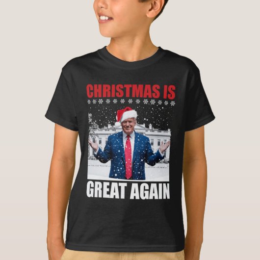 Make Christmas Great Again Xmas Funny Trum T-shirt (Voorkant)