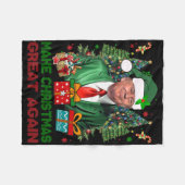 Make Christmas Great Again Xmas Funny Trump Pajama Fleece Deken (Voorkant (Horizontaal))