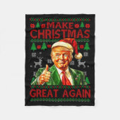 Make Christmas Great Again Xmas Funny Trump Pajama Fleece Deken (Voorkant)