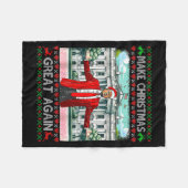 Make Christmas Great Again Xmas Funny Trump Pajama Fleece Deken (Voorkant (Horizontaal))