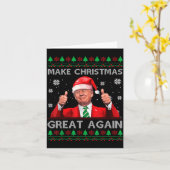 Make Christmas Great Again Xmas Funny Trump Pajama Kaart (Gele Bloem)