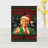 Make Christmas Great Again Xmas Funny Trump Pajama Kaart (Gele Bloem)