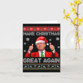 Make Christmas Great Again Xmas Funny Trump Pajama Kaart (Gele Bloem)