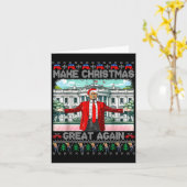 Make Christmas Great Again Xmas Funny Trump Pajama Kaart (Gele Bloem)