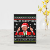 Make Christmas Great Again Xmas Funny Trump Pajama Kaart (Gele Bloem)