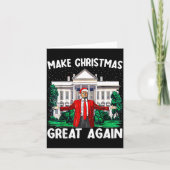 Make Christmas Great Again Xmas Funny Trump Pajama Kaart (Voorkant)