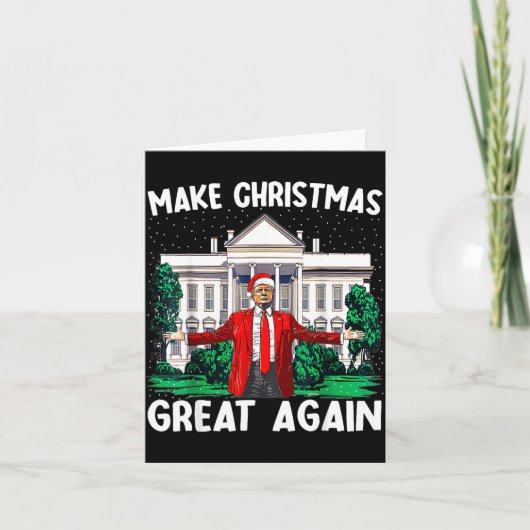 Make Christmas Great Again Xmas Funny Trump Pajama Kaart (Voorkant)