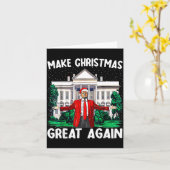 Make Christmas Great Again Xmas Funny Trump Pajama Kaart (Gele Bloem)
