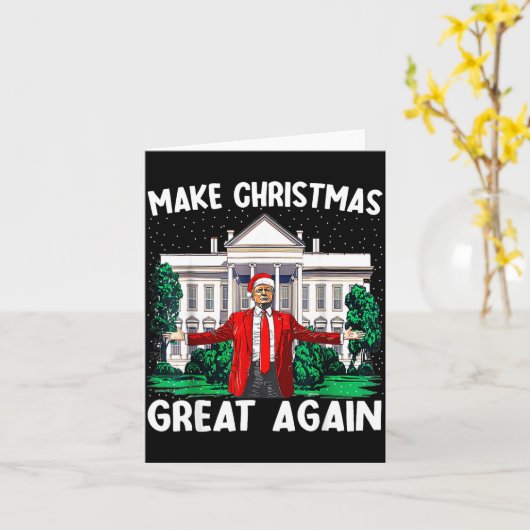 Make Christmas Great Again Xmas Funny Trump Pajama Kaart (Gele Bloem)
