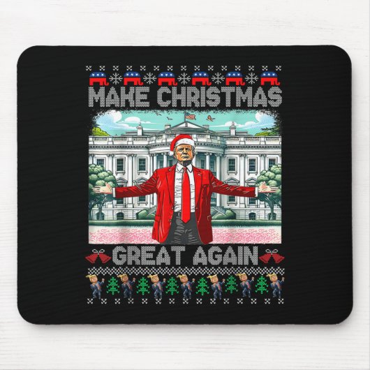 Make Christmas Great Again Xmas Funny Trump Pajama Muismat (Voorkant)