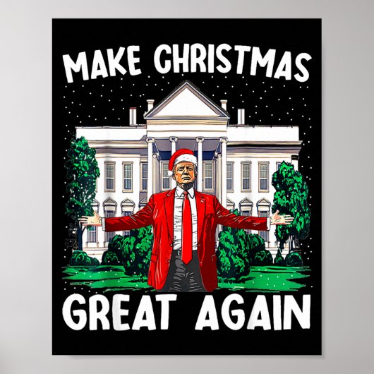 Make Christmas Great Again Xmas Funny Trump Pajama Poster (Voorkant)