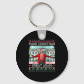 Make Christmas Great Again Xmas Funny Trump Pajama Sleutelhanger (Voorkant)