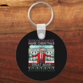 Make Christmas Great Again Xmas Funny Trump Pajama Sleutelhanger (Voorkant)