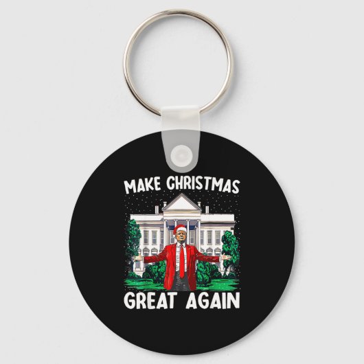 Make Christmas Great Again Xmas Funny Trump Pajama Sleutelhanger (Voorkant)