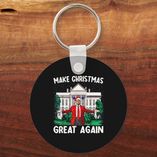 Make Christmas Great Again Xmas Funny Trump Pajama Sleutelhanger (Voorkant)